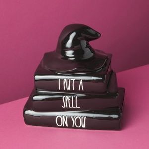 RAE DUNN 8in I Put A Spell On You Stacked Books Decor